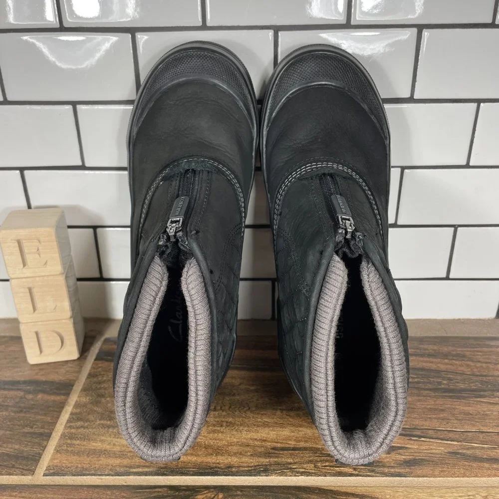Clarks Muckers Swale Womens Size 6.5 Shoes Black Wide Waterproof Thinsulate Boot